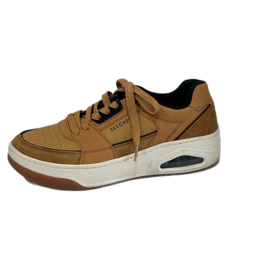 Skechers Street Uni Court Sneaker Shoes Men’s Size 10.5 Color WSK Tan Leather
